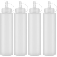 Ahl Shop Şeffaf Plastik Sos Şişesi, Ketçap Mayonez Sosu Için Sıkma Şişesi (4)