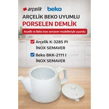 Öz Beyaz Eşya Arçelik K 3285 Pı Semaver Üst Porselen Demlik   Orjinal Y.parça (Beyaz - Süzgeçsiz)