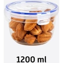 Ahl Shop YUVARLAK%100 Sızdırmaz Iç Içe Geçebilen Saklama Kabı Seti Contalı Kapak Su ve Hava Sızdırmaz Kapaklı Saklama Takımı Yemek, Çorba, Meyve Kuruyemiş Bakliyat Kapları (3'lü Set (625-1200-2100 Ml))