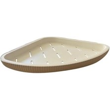Ahl Shop Yapıştırmalı Banyo Köşeliği, Istiridye Modeli, Bej, Drenaj Delikli, Delme Gerektirmez