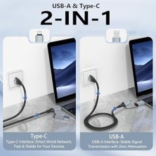 Ahl Shop Dacrown USB C - Ethernet Kablosu 10 Ft, Tip C - RJ45 Lan Kablosu, Gigabit Ağ Internet Adaptörü, Doğrudan Bağlı, Thunderbolt 4/3 MacBook Air/pro, Xps, iPhone 15 Serisi, Galaxy S24 ile Uyumlu
