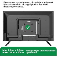 Ahl Shop Hareketli Tv Askı Aparatı, 22-49 Inç Uyumlu, 170° Yatay Hareket, 3 Kollu Duvar Askısı, 40 kg Taşıma Kapasitesi, VESA100X100, 75X75