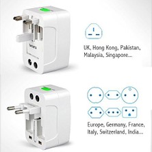 Ahl Shop Universal Seyahat Fişi (150 Ülkeler) Weltreise Fiş/seyahat Adaptörü/power Charger Plug/all In One Universal World Travel Adaptörü Eu Us Uk Au China (Beyaz)
