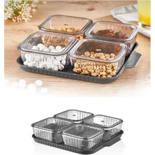 Ahl Shop Pelida 4 Bölmeli Kapaklı Kahvaltılık Seti Akrilik B