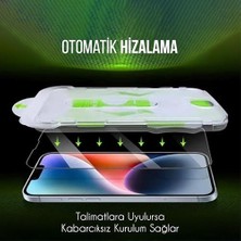 Ahl Shop Apple iPhone 15 Ile Uyumlu Hizalama Aparatlı ve Takılırken Camın Altında Kesinlikle Toz Bırakmayan Darbelere Karşı Ekstra Güçlü Ekran Koruyucu Cam