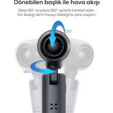 Ahl Shop Xenon Smart El Vantilatörü | Taşınabilir 14000 Rpm 7 Saat Şarjlı 5 Kademe Mini Fan X6101 (Gri)