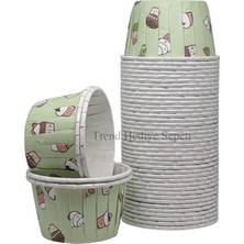 Ahl Shop 50'li Dondurma Desenli Muffin Kek Kalıbı, Kek Kapsülü Cupcake Kalıbı, Airfryer Uyumlu
