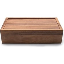 Ahl Shop Ironwood  Dikdörtgen Vauxhall Çift Çay Kutusu, Akasya Ağacı