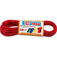 Ahl Shop Tesa Pvc Kaplı Çelik Çamaşır Ipi 10 Metre – Dayanıklı Paslanmaz Çelik Iç Telli Çamaşır Asma Ipi | Güçlü Taşıma Kapasiteli Kırmızı Çamaşır Ipi