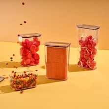 Ahl Shop Şeffaf Mika Sızdırmaz Vakumlu Erzak Kabı, Dikdörtgen, Bakliyat ve Kuruyemiş Saklama Kabı, Gıda Tazeliğini Koruyan Dayanıklı Mutfak Aksesuarı (2800 Ml)