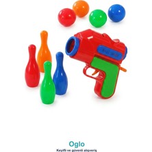 Oglo Top Fırlatan Tabanca 4 Labut 4 Top - Nişan Hedef Vurma Oyunu Kırmızı 3+ Yaş