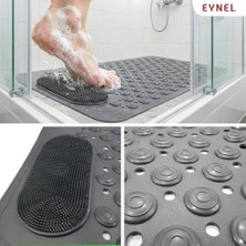 Ahl Shop Vantuzlu Banyo ve Duş Kaydırmazı Duşa Kabin Küvet Içi Vantuzlu Banyo Duş Paspası (35X69 Cm) (Gri)