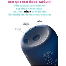 Ahl Shop Uzspace 1000ML Büyük Boy Silikon Gövde Tritan Su Matarası (Kahverengi)