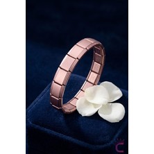 Cinderella Simli Pudra Pembe Paslanmaz Çelik Italyan Charm Bileklik 18CM - Renkli Charmlı Italyan Bilekliği