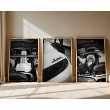 Nt Handmade Mc Home Art Doğal Ahşap Çerçeveli Uv Baskı Supra Duvar Tablosu – Modern & Şık Araba Duvar Dekoru