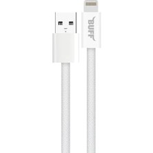 Ahl Shop BL74 Örgülü 3A.2M Data ve Şarj Kablosu, Bükülmeye Dayanıklı, Hızlı Şarj, USB Lightning, Beyaz