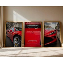 Nt Handmade Mc Home Art Çerçeveli Uv Baskı Ferrari Duvar Tablosu – Modern & Şık Araba Duvar Dekoru