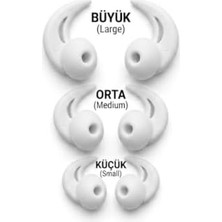 Ahl Shop Beyaz 3'lü Silikon Kulaklık Süngeri - S-M-L