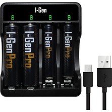 Ahl Shop I-Gen G421 4'lü Pil Şarj Aleti + 2 Adet Aa Pro 2950 Mah + 2 Adet Aaa Pro 1100 Mah Şarjlı Kalem Pilli Set 1.2V Ni-Mh