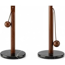 Ahl Shop Akasya ve Bambu Ahşap Dik Kağıt Havluluk - Devrilmeyen Geniş Tabanlı Tezgah Üstü Rulo Havlu Standı - Modern ve Doğal Mutfak Düzenleyici (Mermer Tabanlı)