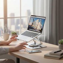 Ahl Shop Notebook ve Laptop Uyumlu 360 Derece Dönen Stand, Ayarlanabilir Laptop Tutucu, Sağlam Tabanlı, Yüksekliği Ayarlanabilir Tutucu, Notebook Stant 747