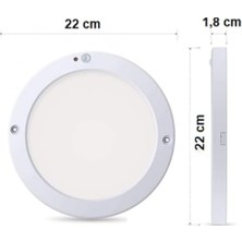 Ahl Shop 20W Gece Gündüz Sensörlü Sıva Üstü Tavan Armatür Cata Bologna Slim Kasa Panel LED Armatür 2100 Lm (Beyaz Işık)