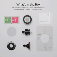 Ahl Shop Magsafe Araç Içi Telefon Tutucu 2in1 Air Vent & Dashboard (Ön Konsol ve Havalandırma Izgara ile Uyumlu) Kısa Versiyon iPhone & Magfit ile Uyumlu + Dahili Metal Halka MTF13 Matte Gray - ACP08316