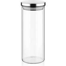 Ahl Shop 1000ML Vakumlu Metal Kapaklı Borosilikat Cam Kavanoz (8.5CM*20CM) 1 Adet