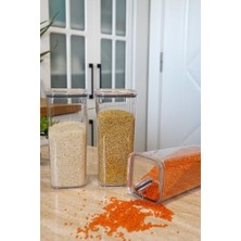 Ahl Shop Evle Pratik Kapak Saklama Kabı 3 x 1,2 L, Çok Renkli