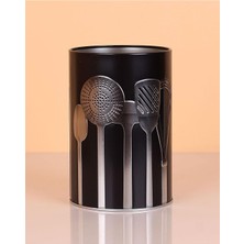 Ahl Shop Metal Silindir Desenli Kaşıklık Servis Kepçe Kevgir Düzenleyici Toparlayıcı