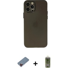 Marsilyan™- iPhone 12 Pro Max Kılıf Atlas Minimal Prime - Siyah Joko Magic 5d Hayalet Cam + Metal Kamera Lens Koruma Cam - Kı