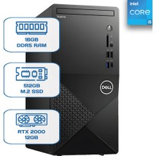 Dell Vostro 3030 N6004VDT3030MTU I5 14400 16GB Ddr5 512GB M.2 SSD Rtx 2000 12GB W11P Desktop