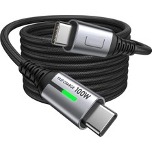 Tastech 100W Super Fast Charging Type C To Type C Tablet Telefon Laptop Şarj Kablosu 120CM Süper Hızlı Usc C Şarj Kablo