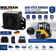 Wolfram Geri Vites Kornası 9V-48V Su Geçirmez 105±4 Db Yüksek Sesli Geri Vites Alarmı