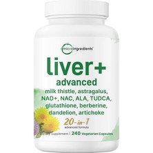 Micro Ingredients Liver Advanced+, 240 Veggie Capsules, 20-In-1 Advanced Support Complex 240 Capsules
