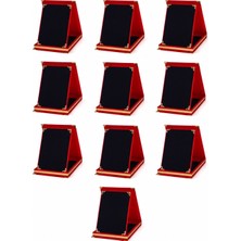Özcan Tasarım Toplu Plaket - Kırmızı Kadife Plaket - Metalsiz Boş Plaket ( 10 Adet )