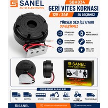Sanel SBH834 Geri Vites Kornası 12V 24V Su Geçirmez Yüksek Sesli Metal Braketli Geri Vites Alarmı