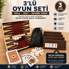 Wibo 3'lü Oyun Seti Tavla Okey Takımı ve Iskambil Kağıdı