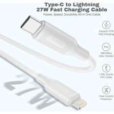 Tastech TD-CA92 Type C To Lightning Pd 27W Fast Charging Cable Hızlı Şarj Kablosu USB C To Ios 1 Metre Kablo