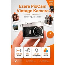 Ezere Pixcam Vintage Taşınabilir Mini Dijital Kamera Selfie Video Vlog Kamerası Mini Anahtarlık