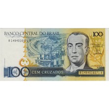 Banknoting Brezilya 100 Cruzados 1987 Çil.