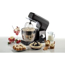 Ariete Professional Mutfak Şefi Siyah 1598/02-7 Litre Geniş Hazne, Gurme Profesyonel Stand Mikser, Yoğurma Makinesi, 1200 Watt, 6 Hız, Darbe Fonksiyonu, Sıçrama Önleyici Kapak