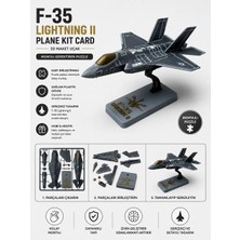 Memania Co F-35 Lightning Iı Plane Kit Card Birleştirmeli 3D Maket Uçak Sağlam Plastik Gövde Hobi Oyuncağı