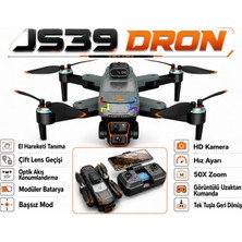 Atlt Atlantis JS39 Dron Çift Lens 50X Zoom Başsız Mod Tek Tuşla Geri Dönüş 4K Hd Kamera Engel Algılama Wifi Cam Drone Uygulama Üzernden Anlık Görüntü