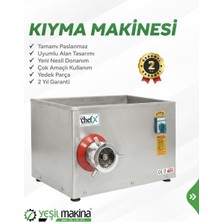 Chefx Byyeşil Makina Profesyonel Et Kıyma Makinesi 12 No 0,5 Hp