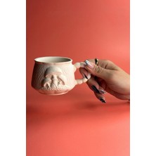 Ceramingo Kabartmalı Kupa - Mantar Ham Seramik Bisküvi 48 Adet