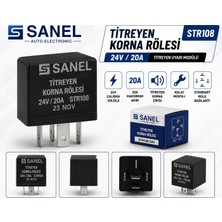 Sanel STR108 Titreyen Korna Rölesi 24V 20A Korna Titreşim Modülü Standart 5 Pin Röle