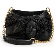 Tigea Accessories Blackrose Konsept 3D Üretim Iskandinav Tarz Kadın El Çantası Siyah