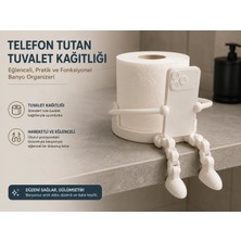Memania Co Telefon Tutan Eğlenceli Tuvalet Kağıtlığı Telefon Standlı Hareketli Banyo Organizeri