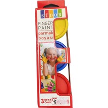 Südor Parmak Boyası 3 Renk Finger Paint Seti Sarı Mavi Kırmızı Çocuklar Için Güvenli
